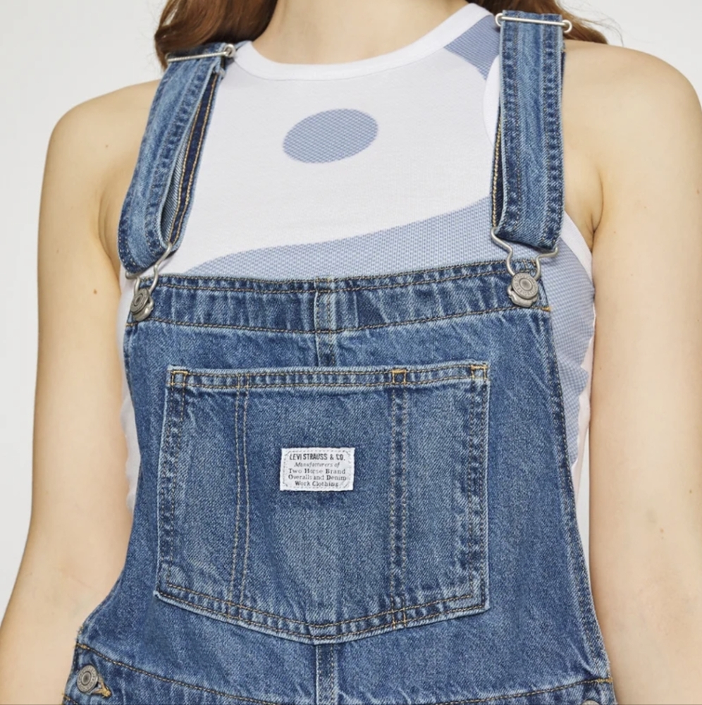 Levi's Shortalls Short Overalls Denim Jean - Picture 3 of 4